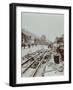 Workmen Extending Tramlines, Brixton Road, London, 1907-null-Framed Photographic Print