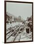 Workmen Extending Tramlines, Brixton Road, London, 1907-null-Framed Photographic Print