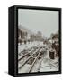 Workmen Extending Tramlines, Brixton Road, London, 1907-null-Framed Stretched Canvas