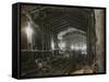 Workmen in Tunnel-null-Framed Stretched Canvas