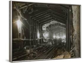 Workmen in Tunnel-null-Framed Photographic Print