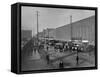 Workmen of Harland and Wolff's Shipyard Leave to Make their Way Home, C.1912-Robert John Welch-Framed Stretched Canvas