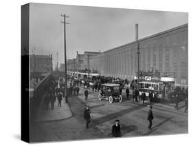 Workmen of Harland and Wolff's Shipyard Leave to Make their Way Home, C.1912-Robert John Welch-Stretched Canvas