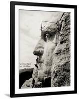 Workmen on Face of George Washington-null-Framed Photographic Print