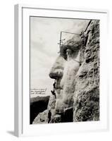 Workmen on Face of George Washington-null-Framed Photographic Print