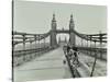 Workmen on Old Chelsea Bridge, London, 1921-null-Stretched Canvas