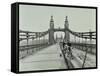 Workmen on Old Chelsea Bridge, London, 1921-null-Framed Stretched Canvas