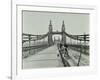 Workmen on Old Chelsea Bridge, London, 1921-null-Framed Premium Photographic Print