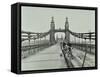 Workmen on Old Chelsea Bridge, London, 1921-null-Framed Stretched Canvas