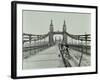 Workmen on Old Chelsea Bridge, London, 1921-null-Framed Photographic Print