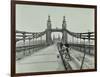 Workmen on Old Chelsea Bridge, London, 1921-null-Framed Photographic Print