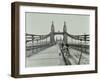 Workmen on Old Chelsea Bridge, London, 1921-null-Framed Premium Photographic Print