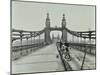 Workmen on Old Chelsea Bridge, London, 1921-null-Mounted Premium Photographic Print