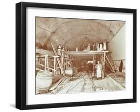 Workmen Tiling the Rotherhithe Tunnel, London, December 1907-null-Framed Photographic Print