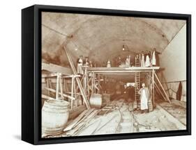 Workmen Tiling the Rotherhithe Tunnel, London, December 1907-null-Framed Stretched Canvas