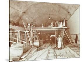 Workmen Tiling the Rotherhithe Tunnel, London, December 1907-null-Stretched Canvas