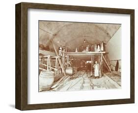 Workmen Tiling the Rotherhithe Tunnel, London, December 1907-null-Framed Photographic Print