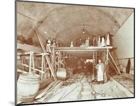 Workmen Tiling the Rotherhithe Tunnel, London, December 1907-null-Mounted Photographic Print