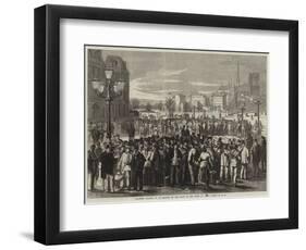 Workmen Waiting to Be Engaged in the Place of the Hotel De Ville, Paris-Jules Pelcoq-Framed Giclee Print