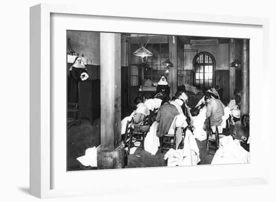 Workroom at Saint Lazare Women's Prison, Paris, 1931-Ernest Flammarion-Framed Giclee Print