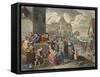 Works of Mercy: Distribution of Bread to Poor in Flanders, Belgium 17th Century-null-Framed Stretched Canvas