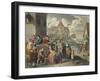 Works of Mercy: Distribution of Bread to Poor in Flanders, Belgium 17th Century-null-Framed Giclee Print