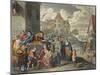 Works of Mercy: Distribution of Bread to Poor in Flanders, Belgium 17th Century-null-Mounted Giclee Print
