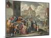 Works of Mercy: Distribution of Bread to Poor in Flanders, Belgium 17th Century-null-Mounted Giclee Print