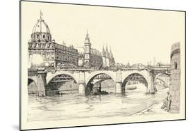 Works on the Old Pont Notre-Dame, 1913 (1915)-Herman Armour Webster-Mounted Giclee Print