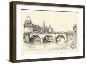 Works on the Old Pont Notre-Dame, 1913 (1915)-Herman Armour Webster-Framed Giclee Print