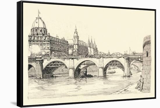 Works on the Old Pont Notre-Dame, 1913 (1915)-Herman Armour Webster-Framed Stretched Canvas