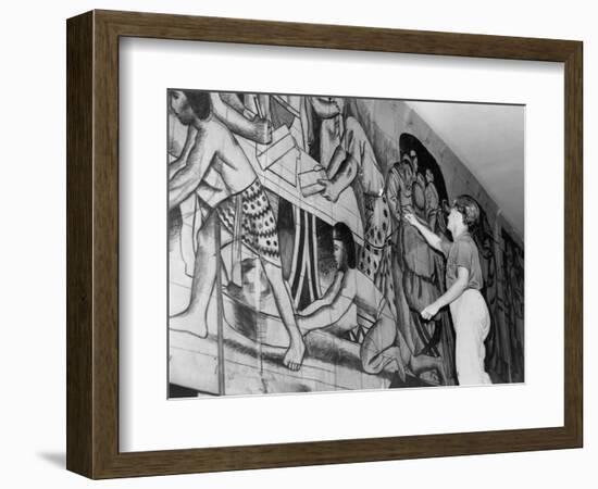 Works Progress Administration Artist Paints a Mural-null-Framed Photographic Print