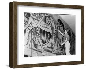 Works Progress Administration Artist Paints a Mural-null-Framed Photographic Print