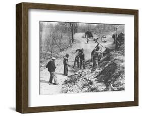 Works Progress Administration (Wpa) Workers Build a New Farm-To-Market Road-null-Framed Photographic Print