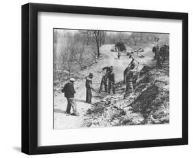 Works Progress Administration (Wpa) Workers Build a New Farm-To-Market Road-null-Framed Photographic Print