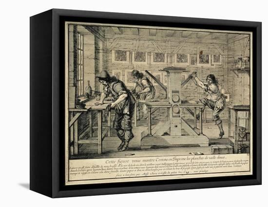 Workshop of an Engraver, 1642-Abraham Bosse-Framed Stretched Canvas