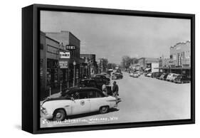 Worland, Wyoming - Street Scene-Lantern Press-Framed Stretched Canvas