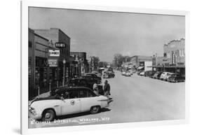 Worland, Wyoming - Street Scene-Lantern Press-Framed Art Print