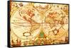 World Antique Map-oersin-Framed Stretched Canvas