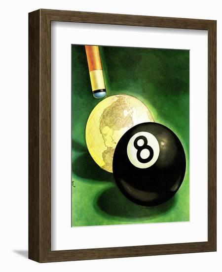 "World as Cue Ball," January 25, 1941-Emmett Watson-Framed Giclee Print