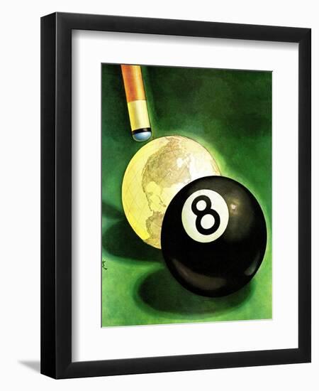 "World as Cue Ball," January 25, 1941-Emmett Watson-Framed Giclee Print