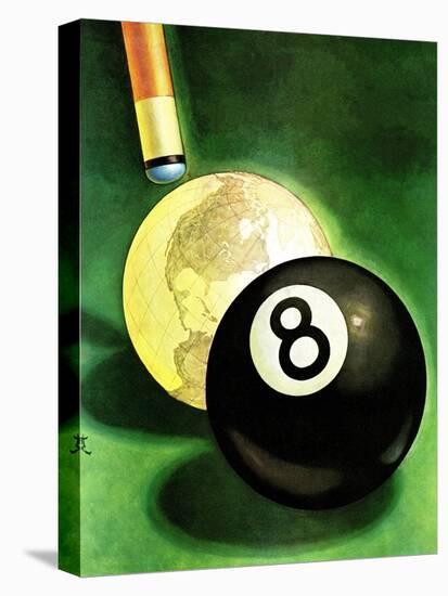 "World as Cue Ball," January 25, 1941-Emmett Watson-Stretched Canvas