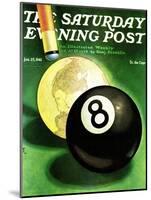 "World as Cue Ball," Saturday Evening Post Cover, January 25, 1941-Emmett Watson-Mounted Giclee Print