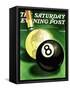 "World as Cue Ball," Saturday Evening Post Cover, January 25, 1941-Emmett Watson-Framed Stretched Canvas