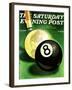 "World as Cue Ball," Saturday Evening Post Cover, January 25, 1941-Emmett Watson-Framed Giclee Print