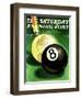 "World as Cue Ball," Saturday Evening Post Cover, January 25, 1941-Emmett Watson-Framed Giclee Print