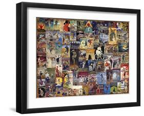 World Bicycle Tour Collage-null-Framed Giclee Print