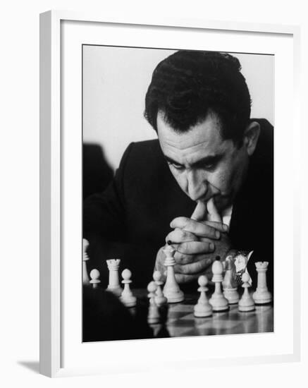 World Chess Champion Tigran V. Petrosian, During a Tournament Game-null-Framed Premium Photographic Print