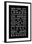 World Cities Bus Roll (Blind)-Michael Tompsett-Framed Art Print