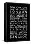 World Cities Bus Roll (Blind)-Michael Tompsett-Framed Stretched Canvas